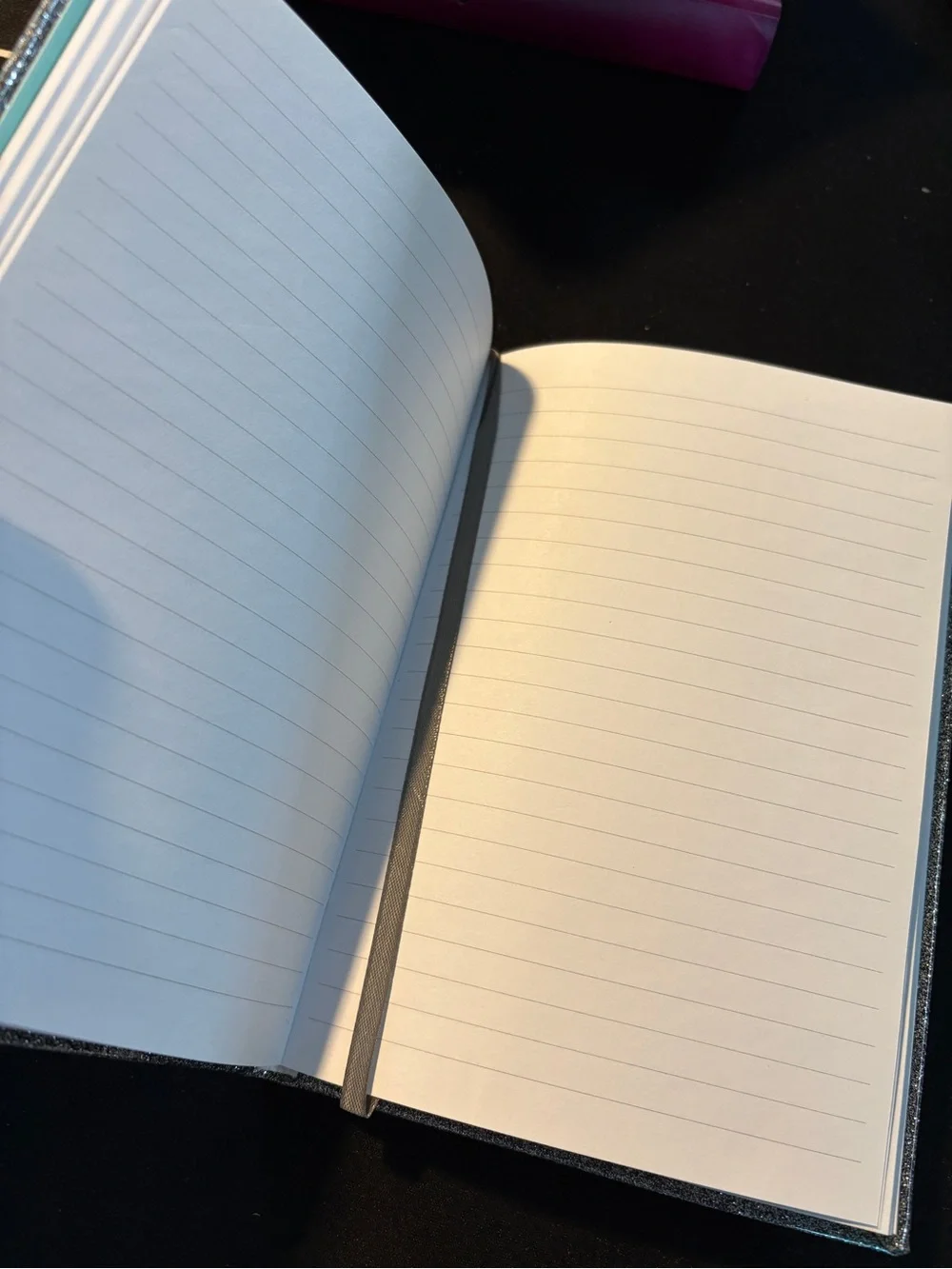 Silver Glitter Party Notebook with Holographic Glasses Accent